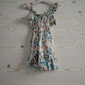 Floral Kids Top - Green and Cream